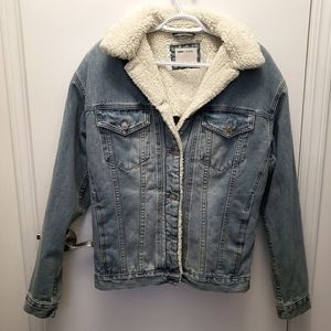 ASOS Sherpa Fleece Lined denim jacket - UK8